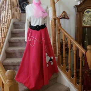 🎃50's Poodle Skirt with Scarf &Belt/ LG to XL